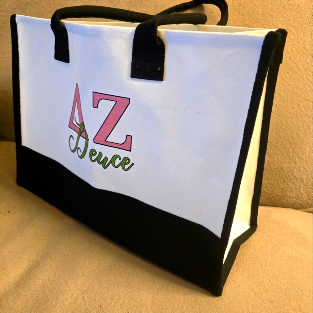 Delta Zeta Sorority Canvas Tote Bag